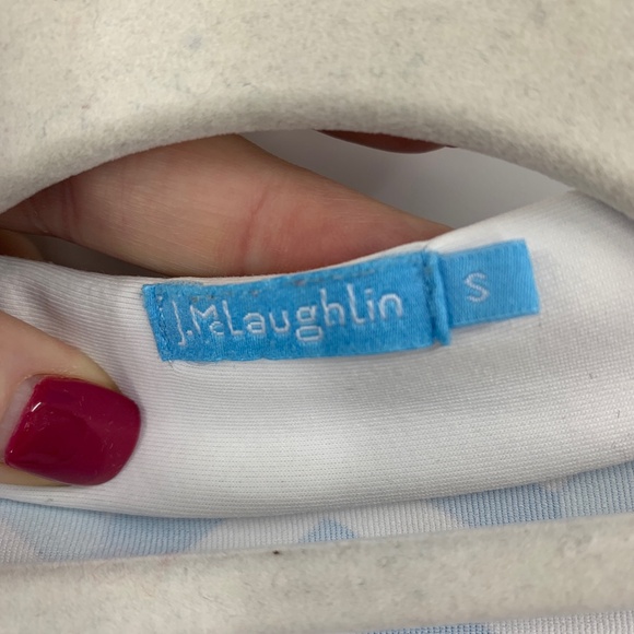 J. McLaughlin Catalina Cloth  Geometric Print 1/4 Zip Pullover Blue & Wh… - Picture 4 of 9